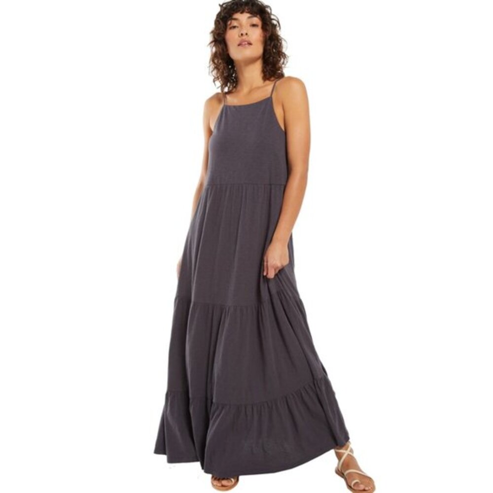 Z Supply Rory Tiered Cotton Slub Maxi Dress *BLUE MARL*